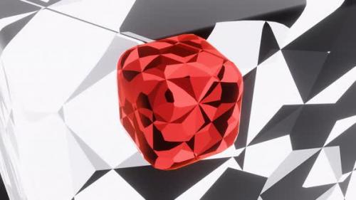 Videohive - VJ Loop Is An Amorphous Abstraction Of A Red Cube - 34211080 - 34211080