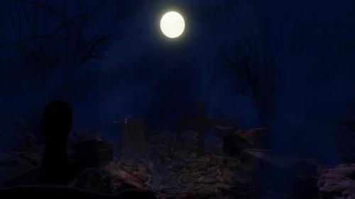 Videohive - Horror Night In The Cemetery 01 HD - 34228687 - 34228687