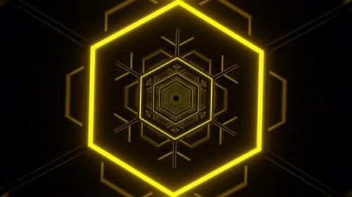 Videohive - VJ Loop Flashing Hexagon Neon - 34228772 - 34228772