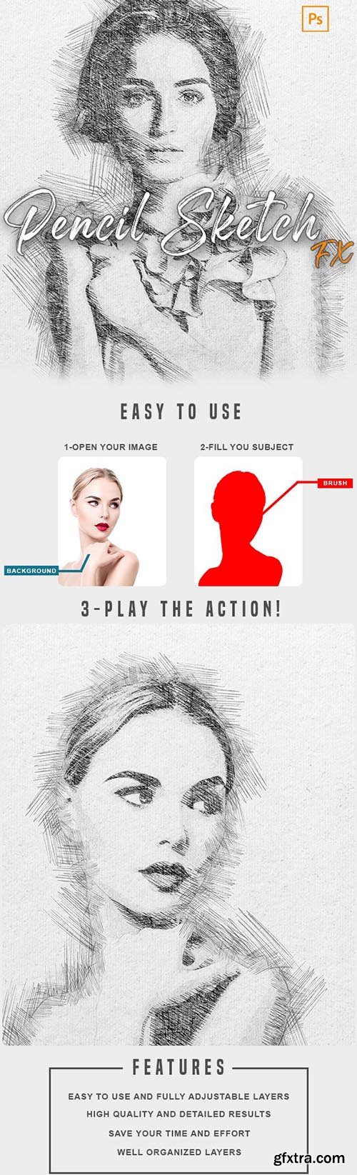GraphicRiver - Pencil Sketch Fx - Photoshop Action 33954226