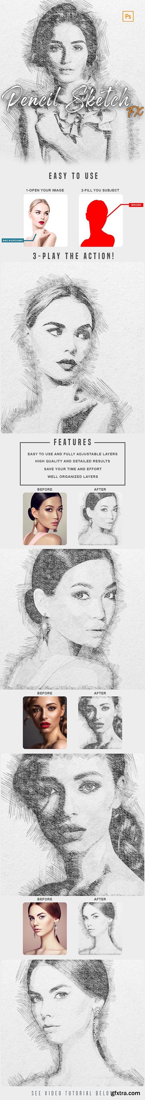 GraphicRiver - Pencil Sketch Fx - Photoshop Action 33954226