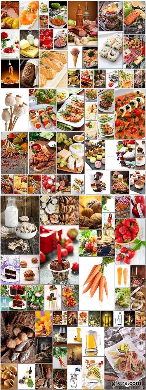 100 Bundle food, meat, vegetables, fruits, fish, stock photo vol 1