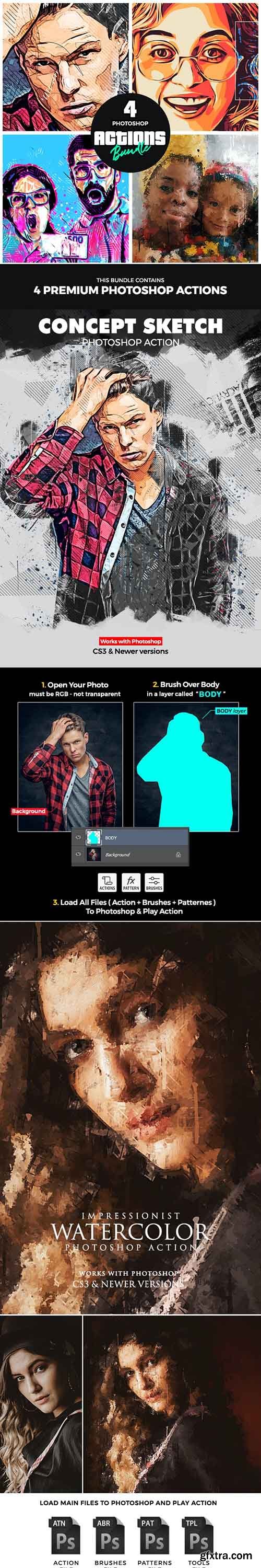 GraphicRiver - Artist Bundle 3 - Four Photoshop Actions 34278722