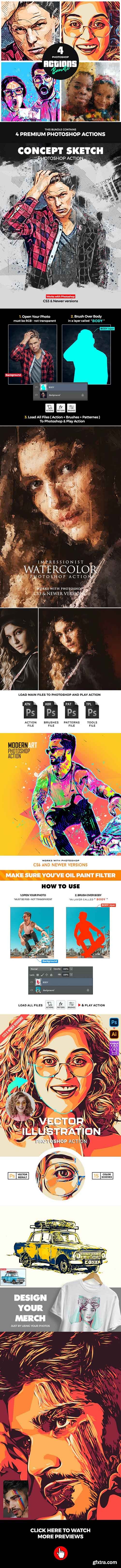 GraphicRiver - Artist Bundle 3 - Four Photoshop Actions 34278722