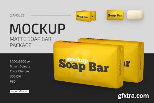 CreativeMarket - Matte Soap Bar Package Mockup Set 5009179