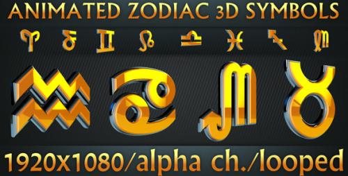 Videohive - Zodiac 3D Symbols Pack - 1473023 - 1473023