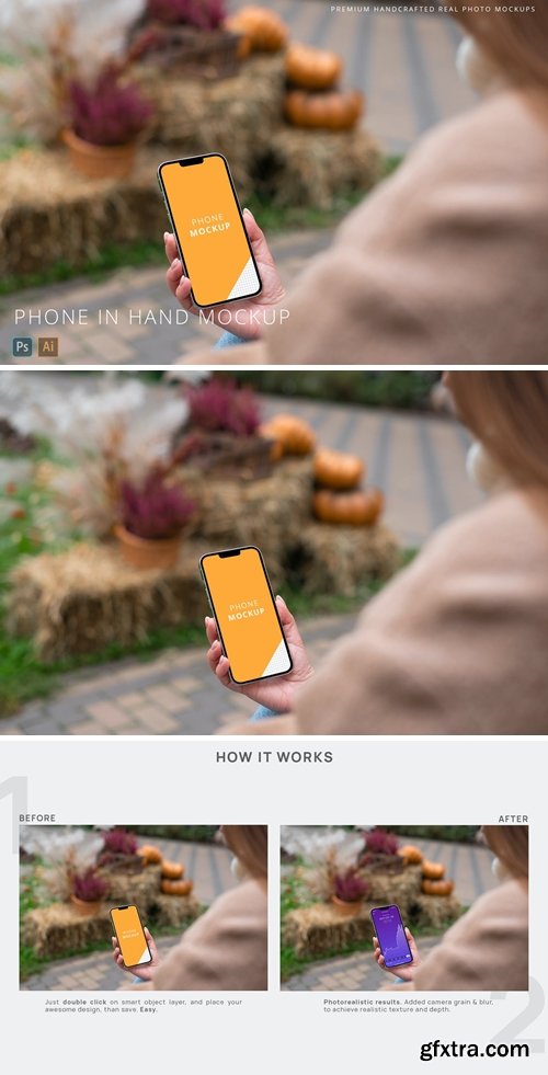 iPhone 13 Pro Max in Woman Hand Halloween Mockup