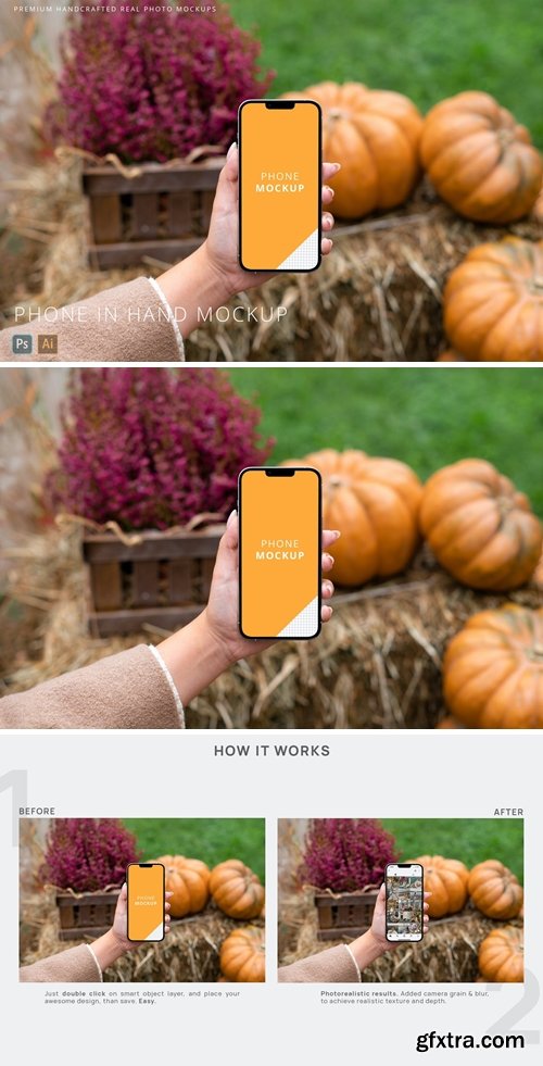 iPhone 13 Pro Max in Woman Hand Halloween Mockup