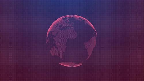 Videohive - holographic red Earth - 33850538 - 33850538