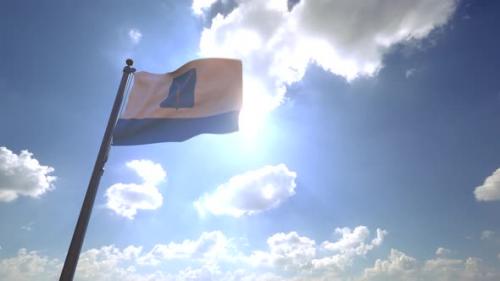 Videohive - Saratov City Flag (Russia) on a Flagpole V4 - 4K - 34208723 - 34208723