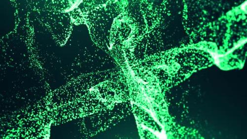 Videohive - Abstract Green Particles 4K - 34210333 - 34210333