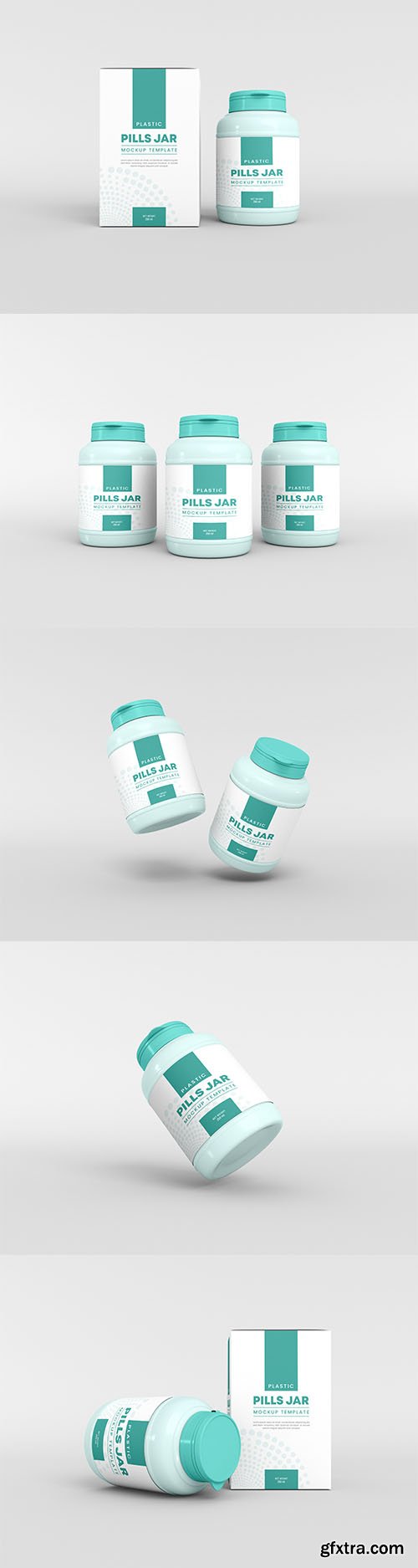 Plastic pill jar mockup