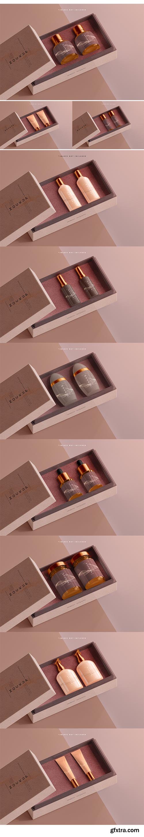 Cosmetic bottle box mockup