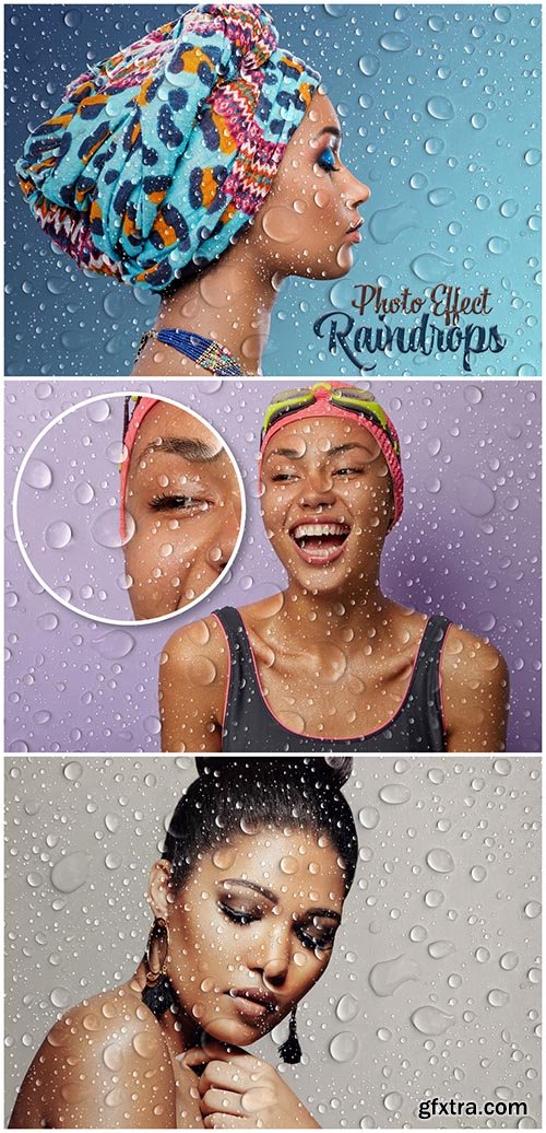 Raindrops Photo Effect Mockup 462310920