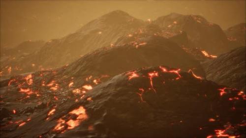 Videohive - Lava Fields and Hills at Active Volcano - 34249690 - 34249690