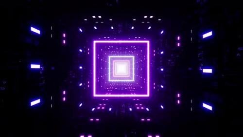 Videohive - Neon Square Disco Light Tunnel - 34265247 - 34265247