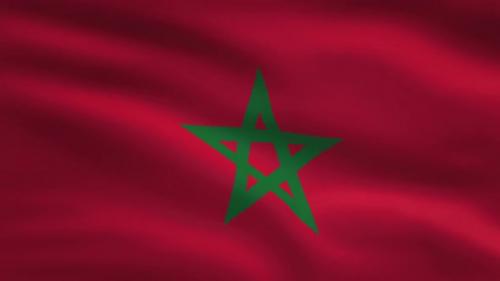 Videohive - Morocco Windy Flag Background 4K - 34295014 - 34295014