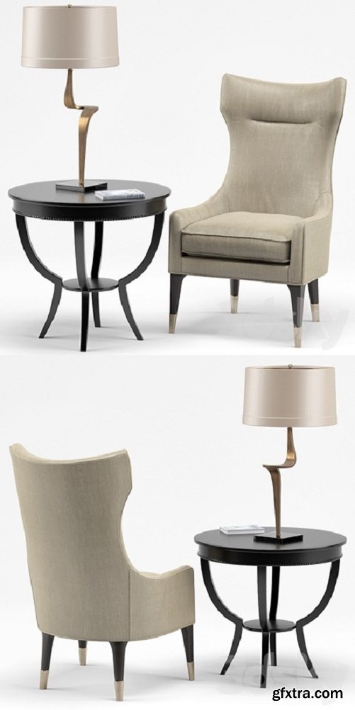 Gina Chair, Thad Lamp, Scheffield Round End Table