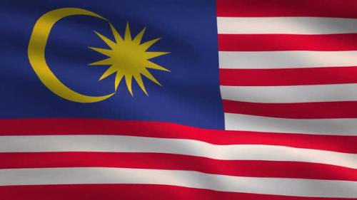 Videohive - Malaysia Windy Flag Background 4K - 34295017 - 34295017