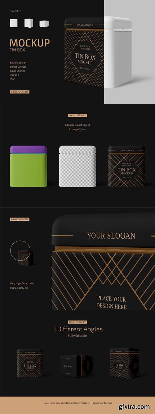 CreativeMarket - Tin Box Mockup Set 6556615