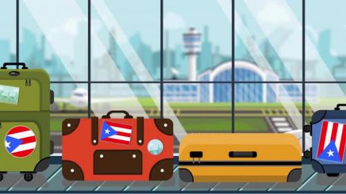 Videohive - Suitcases with Puerto Rican Flag Stickers - 34302225 - 34302225