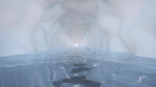 Videohive - Water Cave White in 3d Style Majestic Winter Landscape Nature Background - 34303463 - 34303463