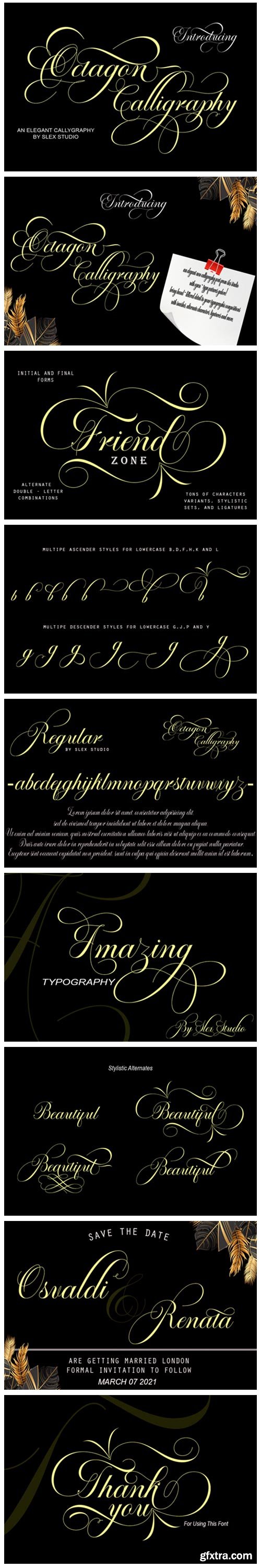 Octagon Calligraphy Font