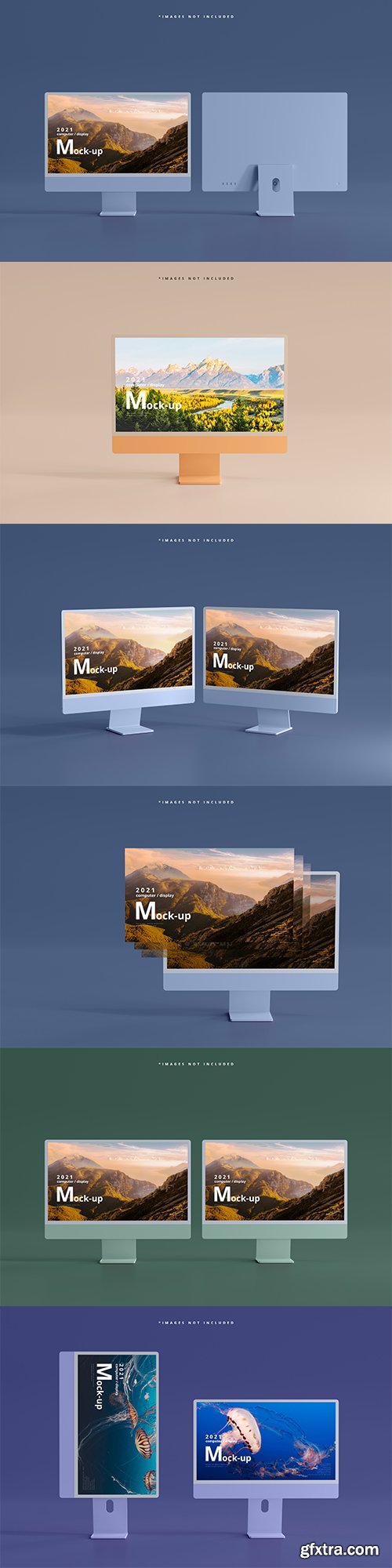 Desktop computer screens mockup