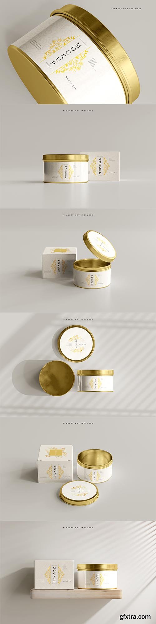 Metal jar and box mockup