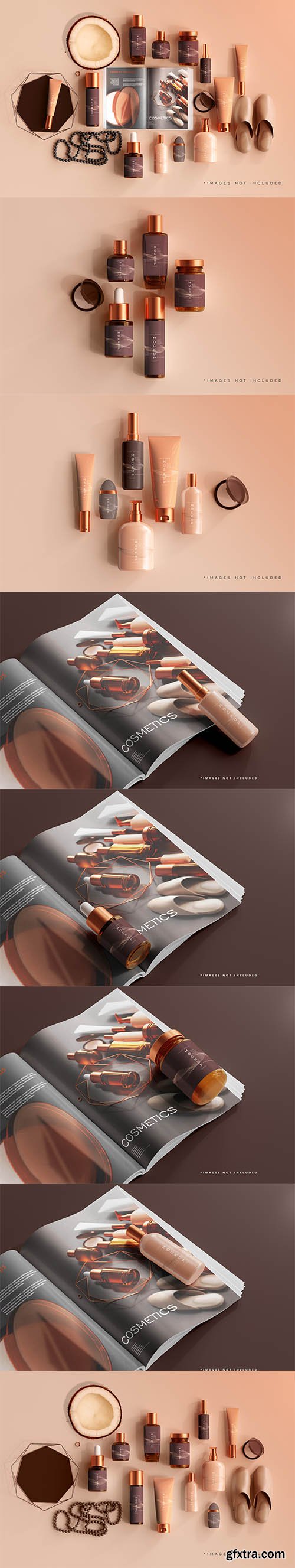 Cosmetic bottle mockup scene