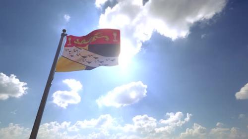 Videohive - Norfolk Council Banner of Arms Flag (UK) on a Flagpole V4 - 4K - 34320566 - 34320566