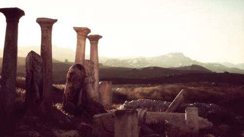 Videohive - Old Greek Temple Ruins at Sunset - 34328717 - 34328717