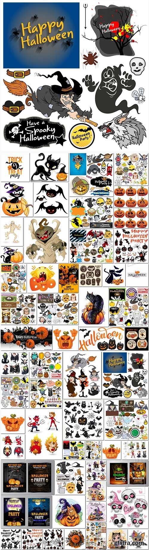 Bundle Halloween vector illustration