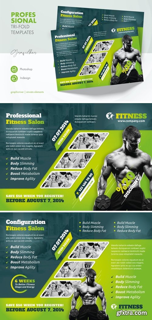 Fitness Salon Tri-Fold Templates