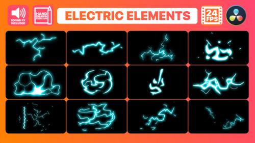 Videohive - Hand Drawn Electric Elements Pack | DaVinci Resolve - 34340966 - 34340966