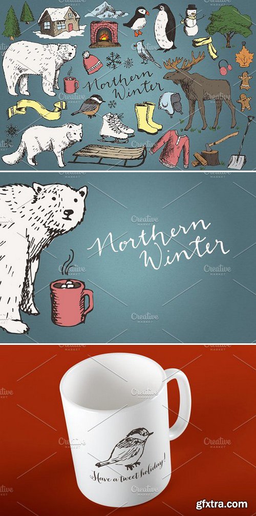 Snowy Winter Illustrations/Clipart