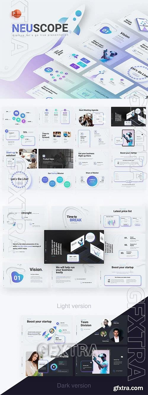 Neuscope Creative Startup PowerPoint Template Z8P4TEB