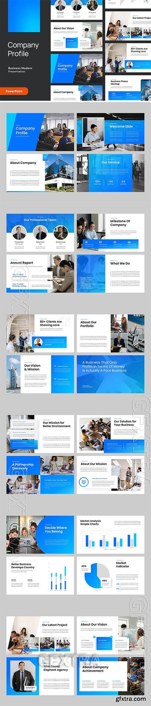 Company Profile Powerpoint, Keynote and Google Slides Template  