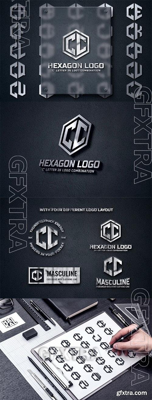 C (A-Z) Hexagon Monogram Logo Creator NMPP2SH