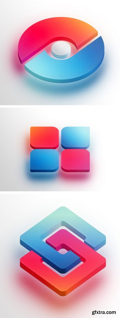 3D Icon Logo PSD Mockup Template