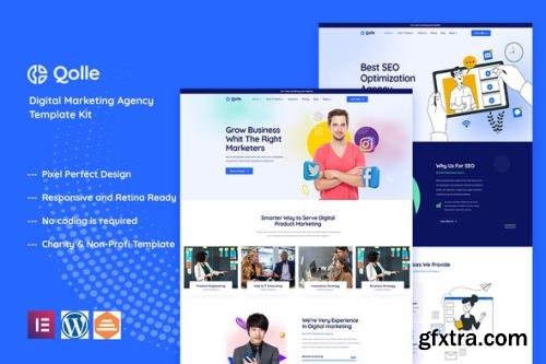 ThemeForest - Qolle v1.0.0 - Digital Marketing Agency Elementor Template Kit - 34327913
