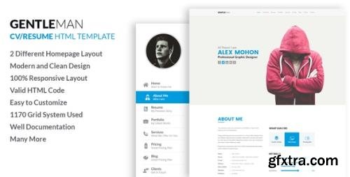 ThemeForest - Gentleman v1.0 - Responsive CV / Resume HTML Template - 19168984