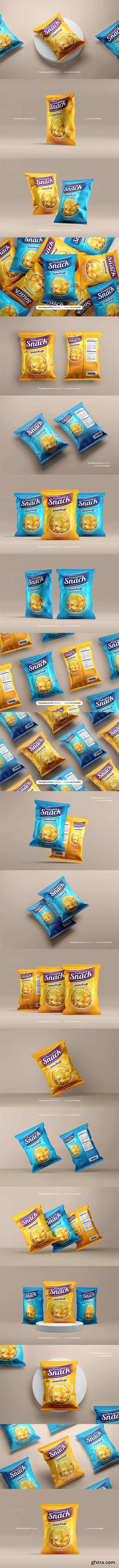 Snack pouch plastic bag mockup