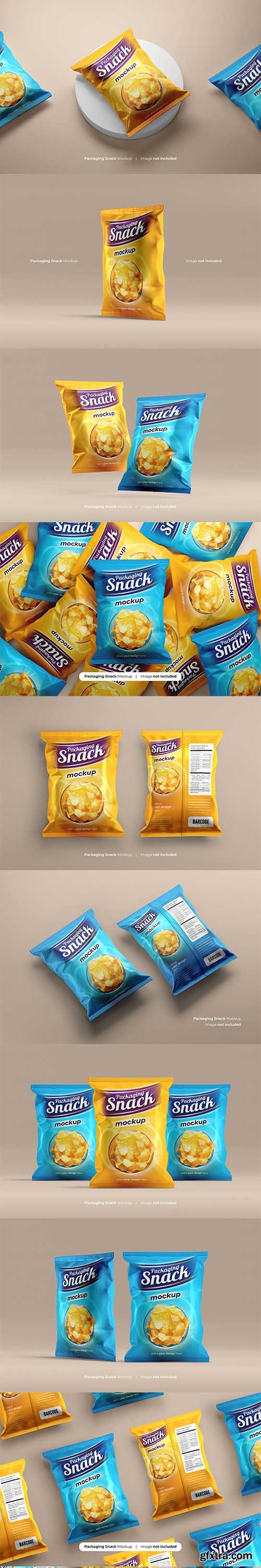 Snack pouch plastic bag mockup