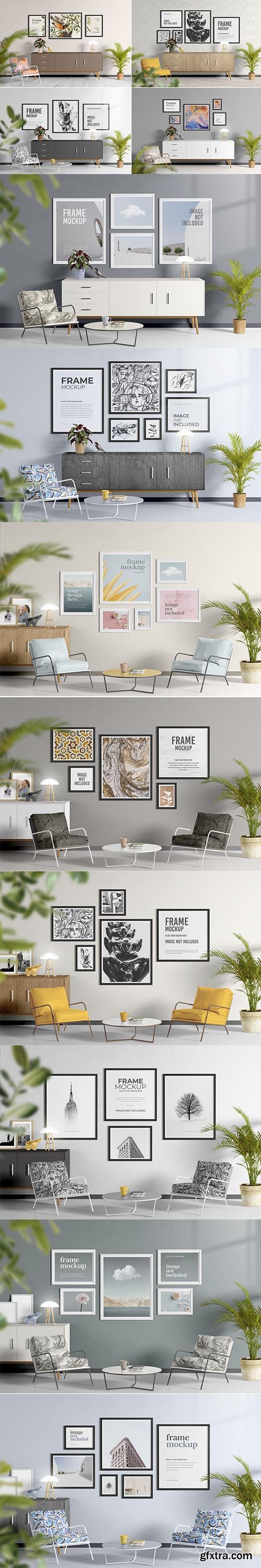 Poster or frame in living room mockup