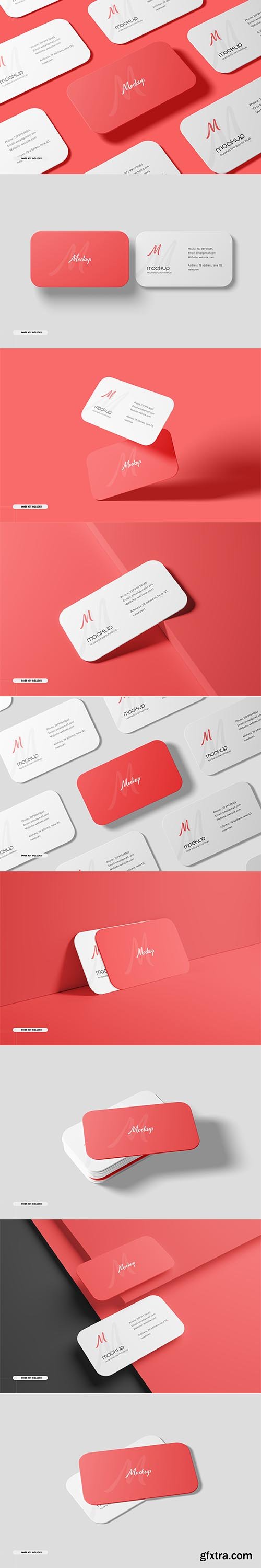 Round Corner Business Card Mockup