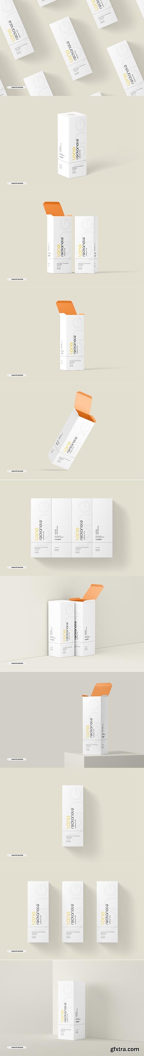 Long rectangle box packaging mockup