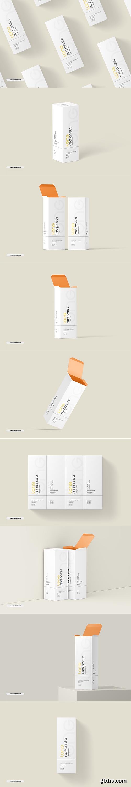 Long rectangle box packaging mockup