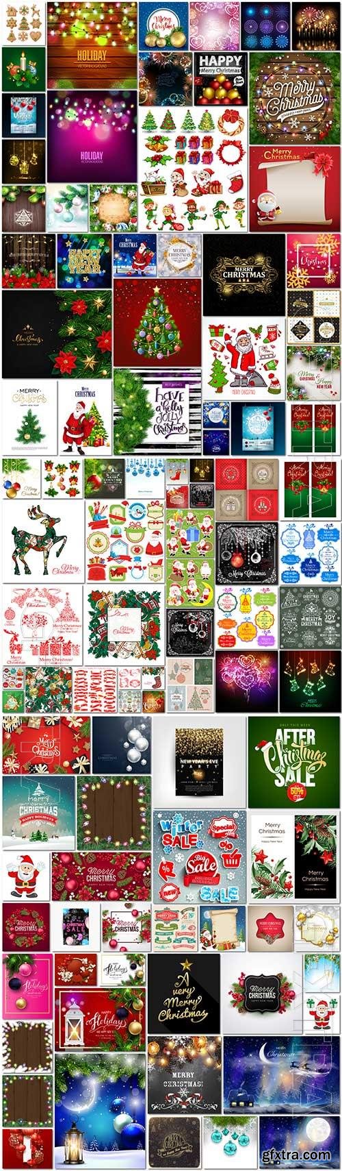 100 Bundle Christmas and New Year vector vol 5