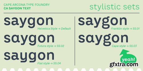 CA SaygonText Font Family - 14 Fonts